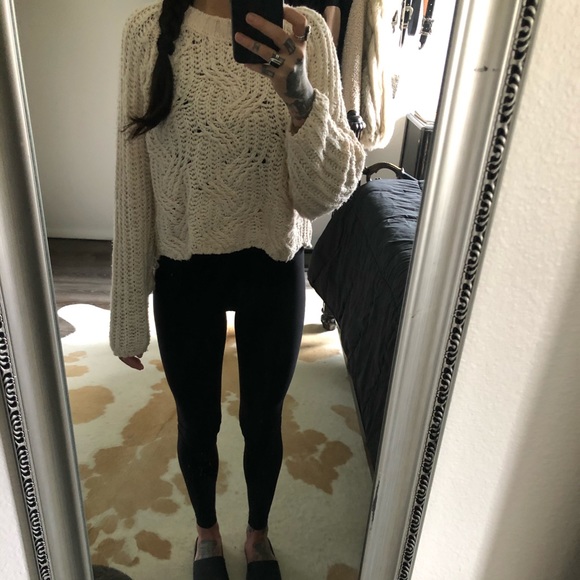 Kimchi Blue Cropped Cream Sweater - Picture 5 of 6